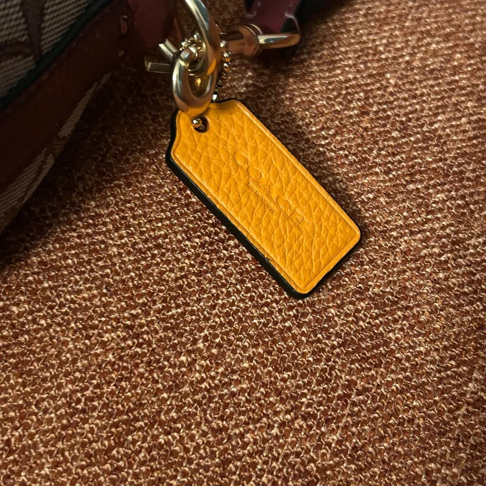 Coach Dempsey Brown and Orange Crossbody Bag - Picture 5 of 8